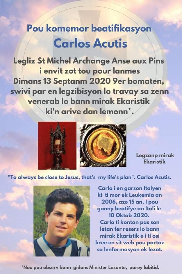 Seychelles’ St Michael’s parish to showcase Eucharistic Miracles exhibition of late Italian teen