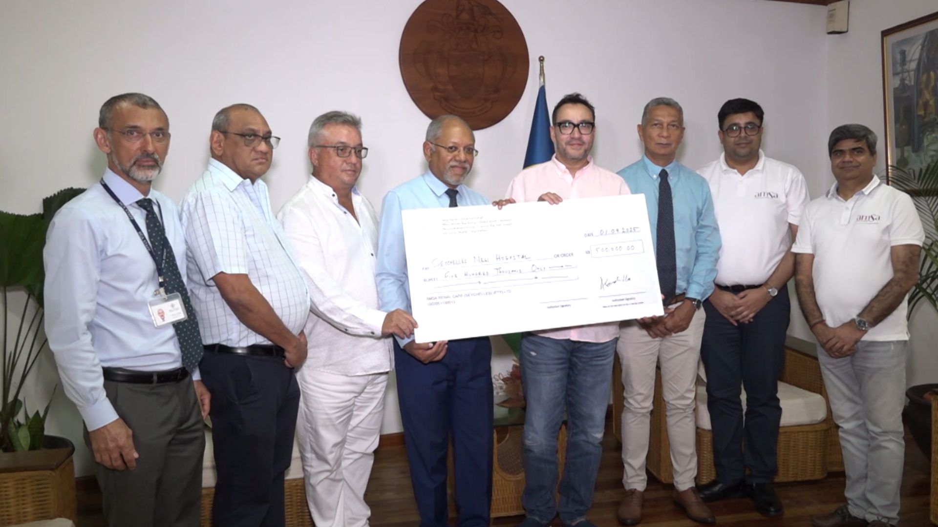 Group ‘AMSA Health Care,’ in fer son dezyenm donasyon pour konstriksyon nouvo Lopital Sesel.