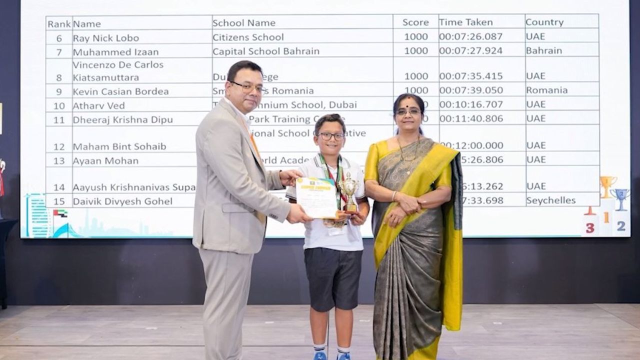 Bann etidyan kin partisip dan ‘Mental Maths World Cup 2025’ in ganny zot pri e sertifika partisipasyon.