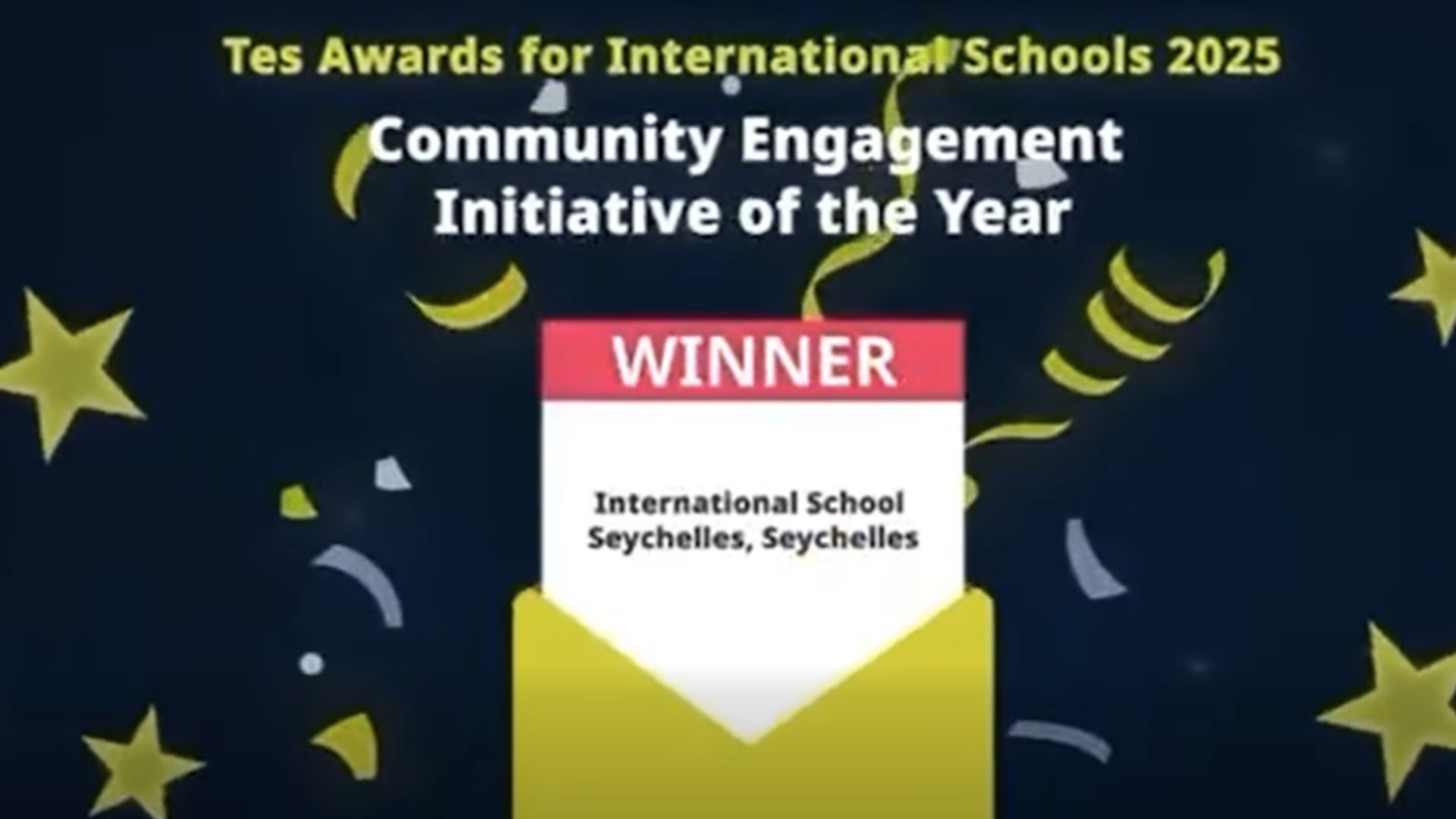 International School of Seychelles in sorti meyer dan ‘Time Education Supplement (TES) Award’