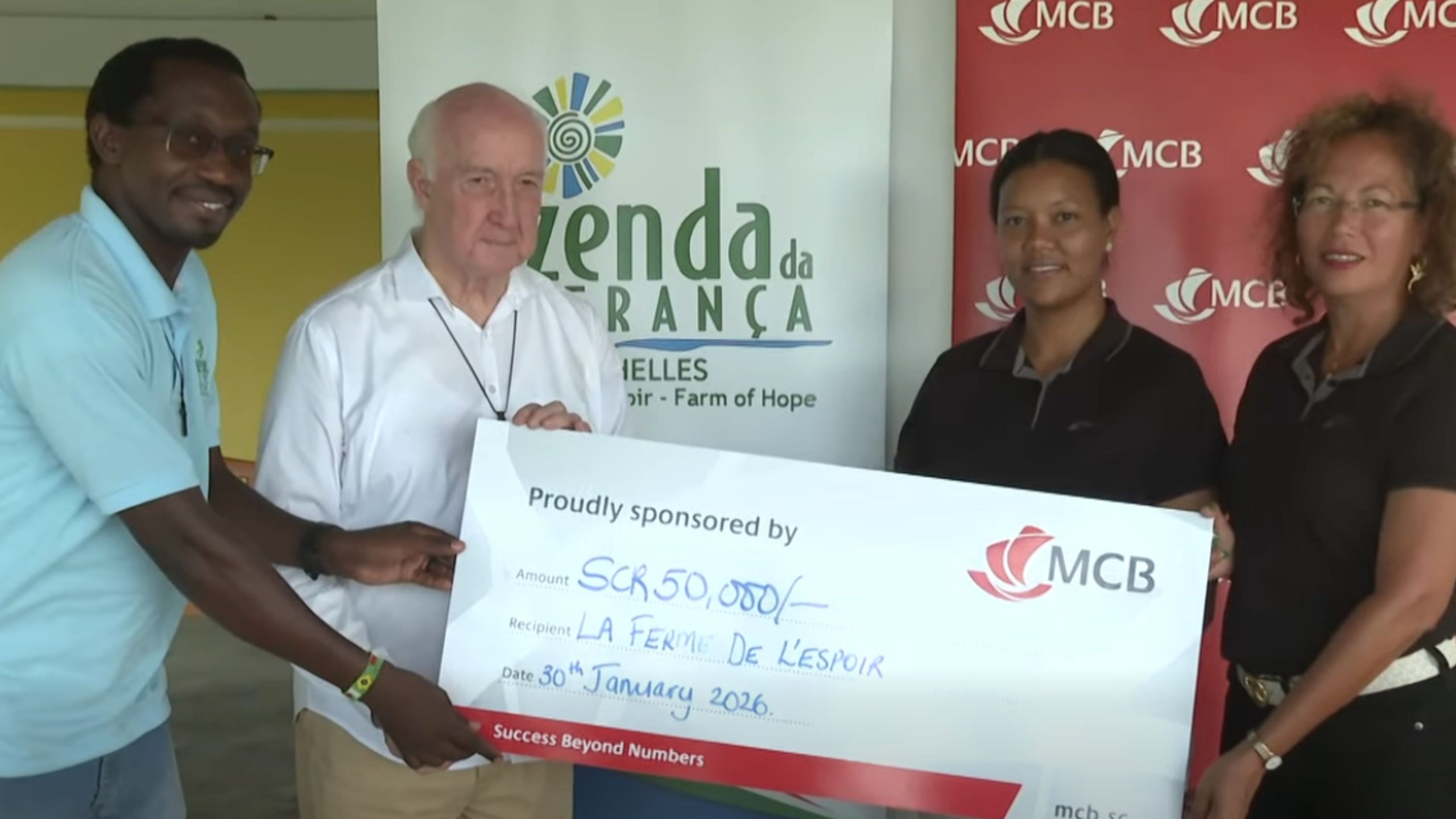 MCB Sesel in donn ‘La Ferme de L’espoir’ 50 mil roupi