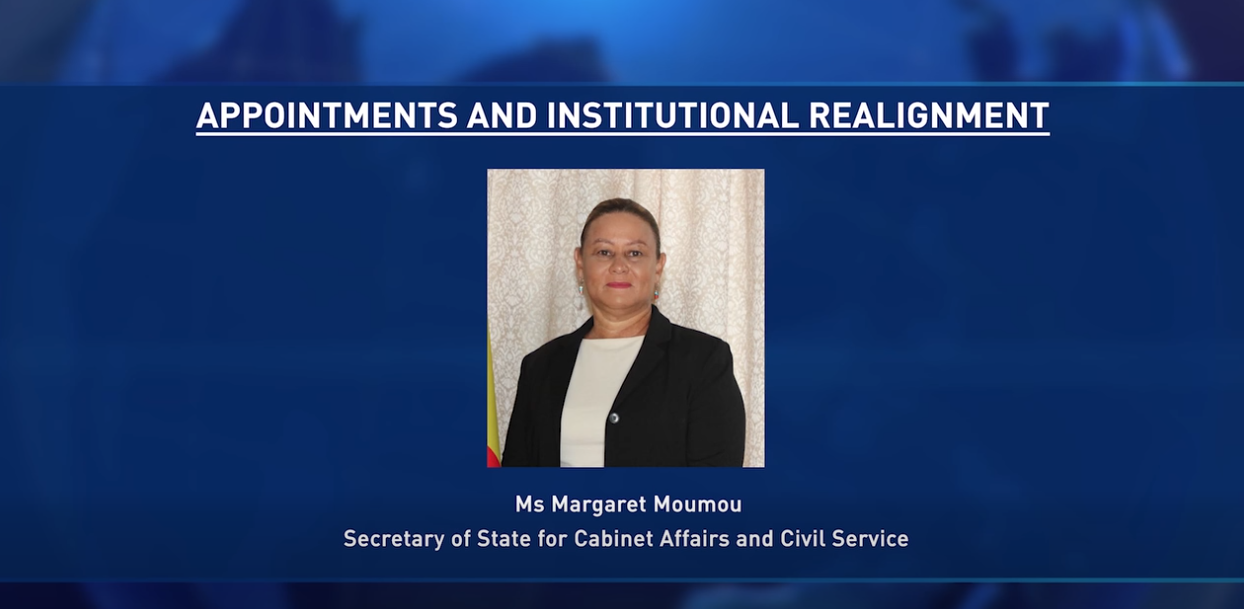 Biro Prezidan in anons en seri lapwentman dan bann pozisyon sinyor dan servis piblik e sanzman dan serten lenstitisyon.