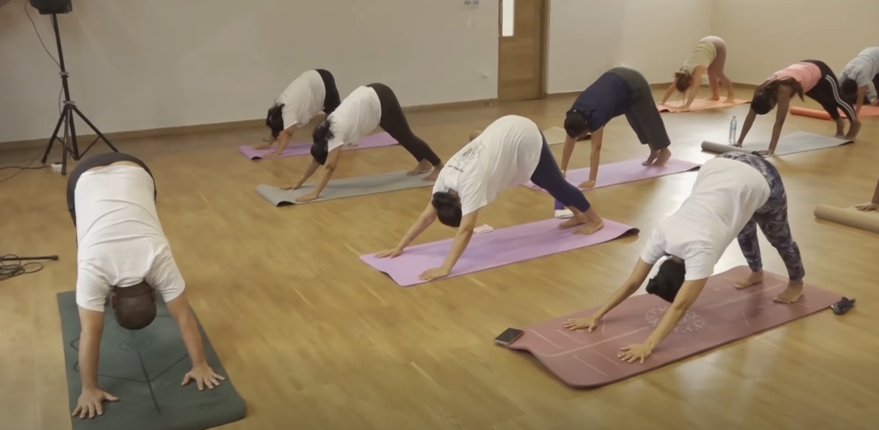 Bann travayer Minister Tourizm ek Kiltir osi byen ki bann travayer O-komisyon Lenn pour Sesel in partisip dan en sesyon yoga.