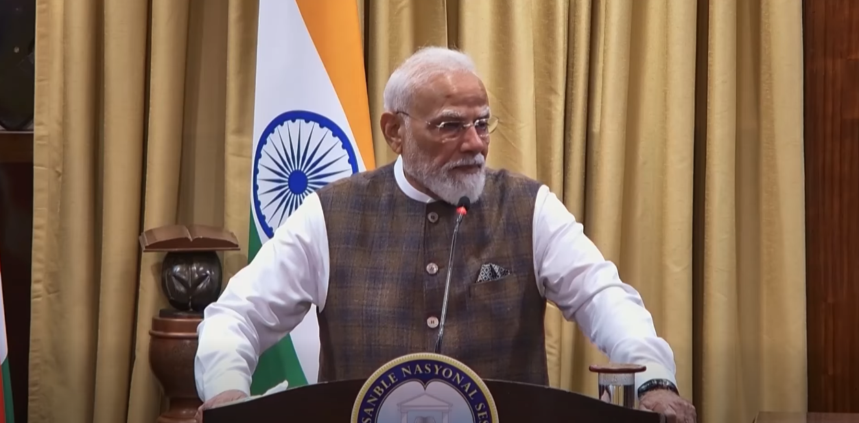 Premye Minis Lenn, H.E Narendra Modhi, i’n vinn Premye Minis Endyen pour adres Lasanble Nasyonal.